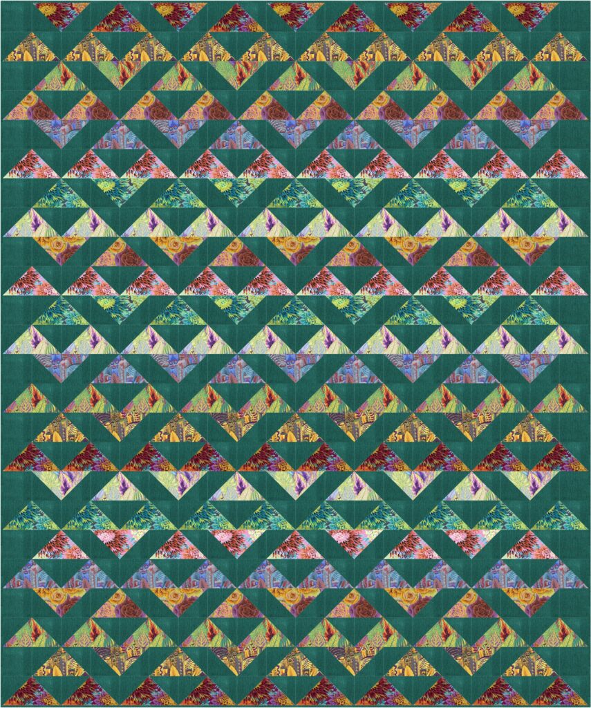 flying geese row quilt